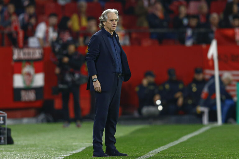 Fenerbahce hecha coach Jorge Jesus  during the UEFA Europa League match, Round of 16, 1st leg, between Sevilla FC v Fenerbahce Spor Kulubu played at Ramon Sanchez Pizjuan Stadium on March 9, 2023 in Sevilla, Spain. (Photo by Antonio Pozo / pressinphoto / Sipa USA))
2023.03.09 Sevilla
pilka nozna liga europy
Sevilla FC - Fenerbahce SK
Foto pressinphoto/SIPA USA/PressFocus

!!! POLAND ONLY !!!