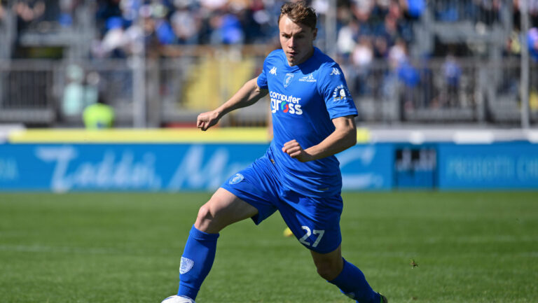 Empoli FC's midfielder Szymon Zurkowski  during  Empoli FC vs Frosinone Calcio, Italian soccer Serie A match in Empoli, Italy, May 05 2024 (Photo by Lisa Guglielmi/IPA Sport / ipa-a/IPA/Sipa USA)
2024.05.05 Empoli
pilka nozna , liga wloska
Empoli FC - Frosinone Calcio
Foto Lisa Guglielmi/IPA Sport/ipa-agency.net/SIPA USA/PressFocus

!!! POLAND ONLY !!!