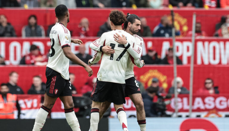 Dominik Szoboszlai of Liverpool celebrates his goal to make it 2-1 during the Premier League match Manchester United vs Liverpool at Old Trafford, Manchester, United Kingdom on 03 May 2026

(Photo by Mark Cosgrove/News Images) in Manchester, United Kingdom on 5/3/2026. (Photo by Mark Cosgrove/News Images/Sipa USA)
2026.05.03 Manchester
pilka nozna liga angielska
Manchester United - Liverpool FC
Foto News Images/SIPA USA/PressFocus

!!! POLAND ONLY !!!