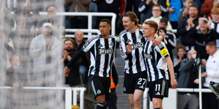 Newcastle United v West Ham United, Premier League Nick Woltemade of Newcastle United celebrates scoring his sides first goal of the match 1-0 during the Newcastle United v West Ham United Premier League match at St. James Park, Newcastle Upon Tyne, England on 17 May 2026 Credit: Craig Cowan/Every Second Media Editorial use only. All images are copyright Every Second Media Limited. No images may be reproduced without prior permission. All rights reserved. Premier League and Football League images are subject to licensing agreements with Football DataCo Limited. see https://www.football-dataco.com Copyright: xIMAGO/EveryxSecondxMediax ESM-2001-0070 CraigxCowanx/xEveryxSecondxMediax
2026.05.17 Newcastle
pilka nozna liga angielska
Newcastle United - West Ham United
Foto IMAGO/PressFocus

!!! POLAND ONLY !!!