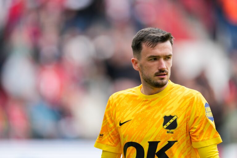ALKMAAR , 17-05-2026 , AFAS stadium , season 2025 / 2026 , Dutch Eredivisie football , match between AZ and NAC Breda , Picture shows dejection after 2-0  by NAC Breda goalkeeper Daniel Bielica (Photo by Pro Shots/Sipa USA)
2026.05.17 Alkmaar
pilka nozna liga holenderska
AZ Alkmaar - NAC Breda

Foto Pro Shots/SIPA USA/PressFocus

!!! POLAND ONLY !!!