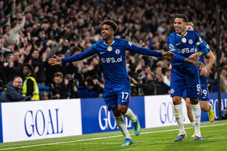 19th May 2026 Stamford Bridge, Chelsea, London, England: Premier League Football, Chelsea versus Tottenham Hotspur Andrey Santos of Chelsea celebrates scoring in the 67th minute to make the score 2-0 GodfreyxPitt
2026.05.19 Londyn
pilka nozna liga angielska
Chelsea Londyn -Tottenham Hotspur

Foto IMAGO/PressFocus

!!! POLAND ONLY !!!
