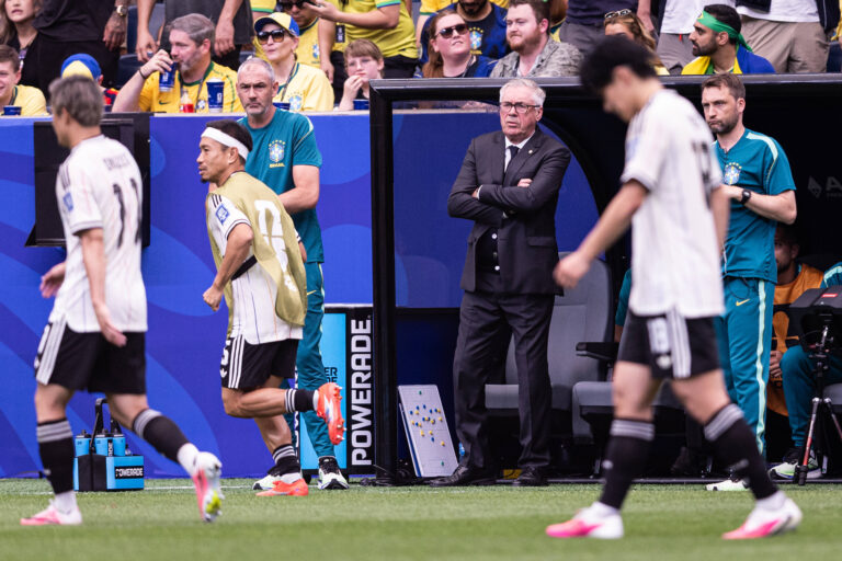 Brazil v Japan: round of 32 - FIFA World Cup, WM, Weltmeisterschaft, Fussball 2026 HOUSTON, TEXAS - JUNE 29: Carlo Ancelotti reacts during the FIFA World Cup 2026 round of 32 match between Brazil and Japan at Houston Stadium on June 29, 2026 in Houston, USA. Photo by Victor Monteiro/PxImages Houston Houston Stadium Texas USA Copyright: xVictorxMonteirox
2026.06.29 Houston
pilka nozna mistrzostwa swiata
Brazylia - Japonia

Foto IMAGO/PressFocus

!!! POLAND ONLY !!!