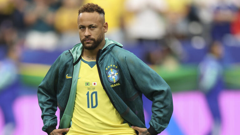 (260630) -- HOUSTON, June 30, 2026 (Xinhua) -- Neymar of Brazil is pictured before the round of 32 match between Brazil and Japan at the 2026 FIFA World Cup at Houston Stadium in Houston, the United States, June 29, 2026. (Xinhua/Li Ming)
2026.06.29 HOUSTON
pilka nozna Mistrzostwa Swiata 2026
Brazylia - Japonia
Foto Li Ming/Xinhua/PressFocus

!!! POLAND ONLY !!!