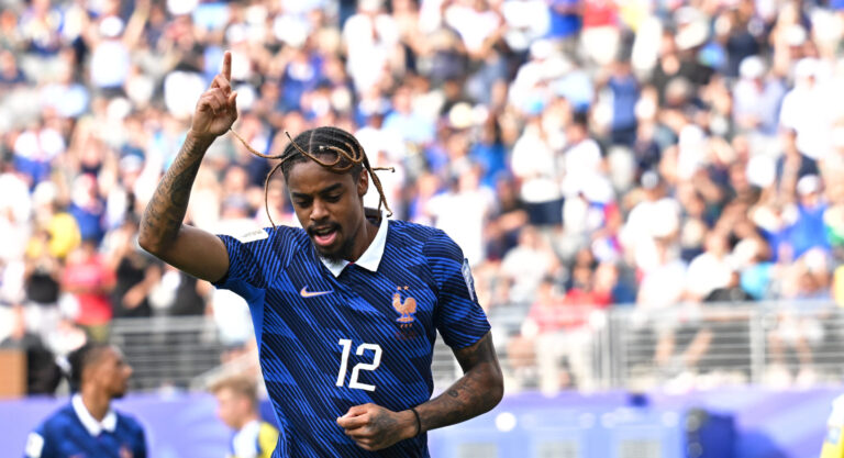Bradley BARCOLA of France celebrate after scores during the FIFA World Cup 2026 - Round of 32 match between France and Sweden at MetLife Stadium on June 30, 2026 in East Rutherford, New Jersey. (Photo by Baptiste Fernandez/Icon Sport/Sipa USA)
2026.06.30 East Rutherford
pilka nozna , mistrzostwa swiata , mundial 2026
Francja - Szwecja
Foto Icon Sport/SIPA USA/PressFocus

!!! POLAND ONLY !!!