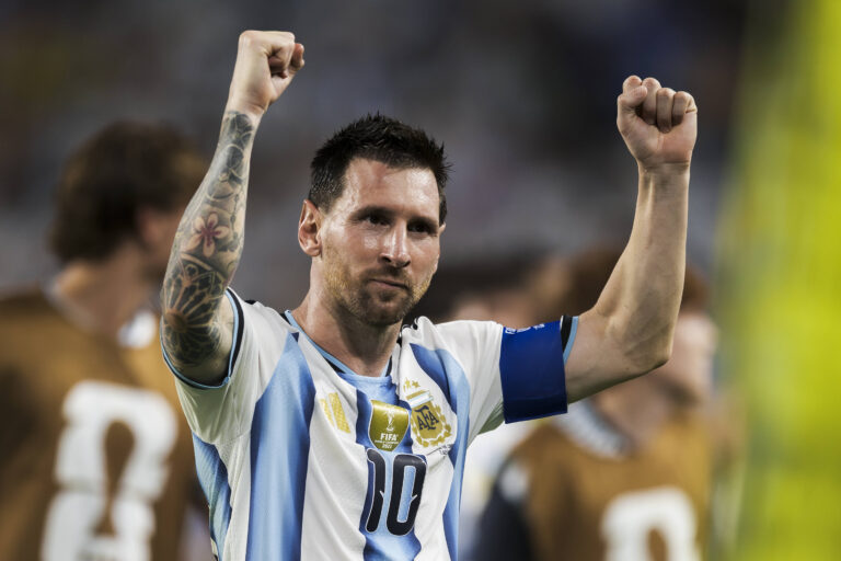 Argentina v Cabo Verde - FIFA World Cup, WM, Weltmeisterschaft, Fussball 2026 Lionel Messi of Argentina celebrates the victory at the end of the FIFA World Cup 2026 round of 32 football match between Argentina and Cabo Verde. Argentina won 3-2 over Cabo Verde after extra time. Miami Gardens United States Copyright: xNicolòxCampox
2026.07.03 Miami
pilka nozna , mistrzostwa swiata , mundial 2026
Argentyna - Republika Zielonego Przyladka
Foto IMAGO/PressFocus

!!! POLAND ONLY !!!