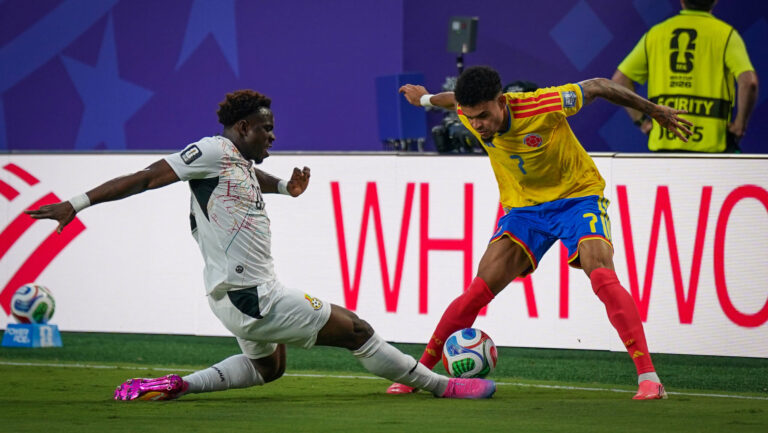 USA: Fussball FIFA Weltmeisterschaft 2026, K.-o.-Runde Sechzehntelfinale Round of 32 - Kolumbien vs Ghana - Kansas City Stadium Arrowhead Stadium: Luis Diaz Luis Diaz Kolumbien 7 *** USA Soccer 2026 FIFA World Cup, Knockout Stage, Round of 32, Colombia vs. Ghana, Kansas City, Arrowhead Stadium, Luis Diaz, Luis Diaz, Colombia 7 Copyright: xJOERANxSTEINSIEKx
2026.07.04 Kansas 
pilka nozna mistrzostwa swiata
Kolumbia - Ghana
Foto IMAGO/PressFocus

!!! POLAND ONLY !!!