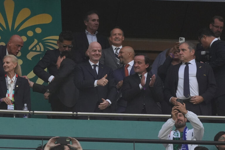 FIFA boss Gianni Infantino during the FIFA World Cup 2026 round of 16 match between Mexico and England at Mexico City stadium. on  July 5, 2026 in Mexico City, Mexico. (Photo by Ian Robles/ Eyepix Group/Sipa USA)
2026.07.06 Meksyk
pilka nozna mistrzostwa świata
Meksyk - Anglia
Foto Eyepix/SIPA USA/PressFocus

!!! POLAND ONLY !!!