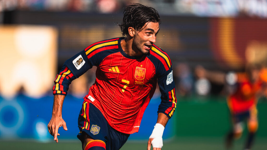 IPA86829066 - Ferran Torres of Spain celebrates his goal during the FIFA World Cup 2026, Final football match between Spain and Argentina on 19 July 2026 at MetLife Stadium in East Rutherford, New York, New Jersey, United States (Photo by /Sipa USA)
2026.07.19 East Rutherford
pilka nozna mistrzostwa swiata
Hiszpania - Argentyna
Foto IPA/SIPA USA/PressFocus

!!! POLAND ONLY !!!