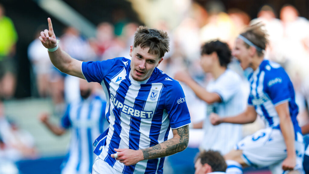 2026.07.21 Randers
pilka nozna eliminacje Ligi Liga Mistrzow 
AGF Aarhus - Lech Poznan
N/z bramka gol radosc Patrik Walemark
Foto Przemyslaw Szyszka / PressFocus

2026.07.21 Randers
Football Champions League qualifying
AGF Aarhus - Lech Poznan
bramka gol radosc Patrik Walemark
Credit: Przemyslaw Szyszka / PressFocus
