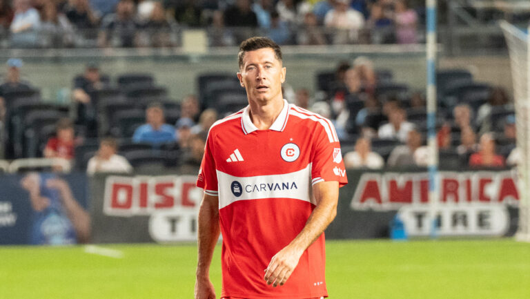 Robert Lewandowski (9) of Chicago Fire FC in action during Regular Season game between NYCFC and Chicago Fire FC at Yankee stadium in New York, NY on July 25, 2026. NYCFC won 3 - 1. (Photo by Lev Radin/Sipa USA)
2026.07.26 Nowy Jork
pilka nozna liga MLS
New York City FC - Chicago Fire
Foto Lev Radin/SIPA USA/PressFocus

!!! POLAND ONLY !!!