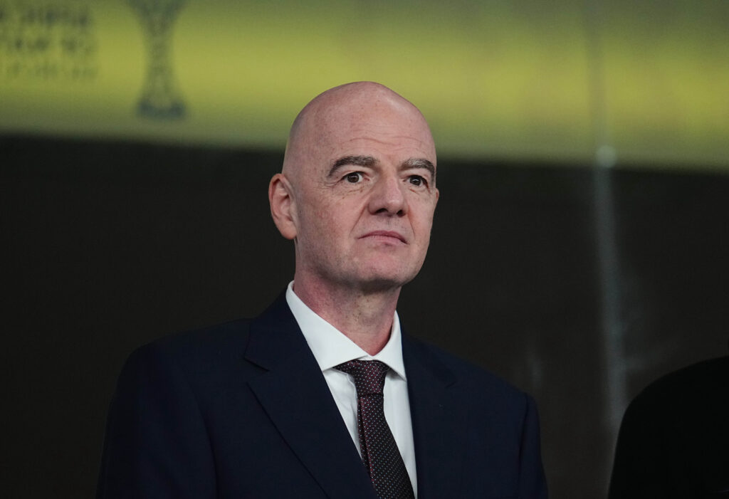 January 04 2026: Gianni Infantino  looks on  during a 2025 AFCON Africa Cup of Nations game, South Africa vs Cameroon , at Al Medina stadium, Rabat, Marocco. Ulrik Pedersen/CSM/Sipa USA (Credit Image: © Ulrik Pedersen/Cal Sport Media/Sipa USA)
2026.01.04 Rabat
pilka nozna Puchar Narodow Afryki
Republika Poludniowej Afryki - Kamerun
Foto Cal Sport Media/SIPA USA/PressFocus

!!! POLAND ONLY !!!