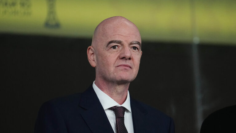 January 04 2026: Gianni Infantino  looks on  during a 2025 AFCON Africa Cup of Nations game, South Africa vs Cameroon , at Al Medina stadium, Rabat, Marocco. Ulrik Pedersen/CSM/Sipa USA (Credit Image: © Ulrik Pedersen/Cal Sport Media/Sipa USA)
2026.01.04 Rabat
pilka nozna Puchar Narodow Afryki
Republika Poludniowej Afryki - Kamerun
Foto Cal Sport Media/SIPA USA/PressFocus

!!! POLAND ONLY !!!