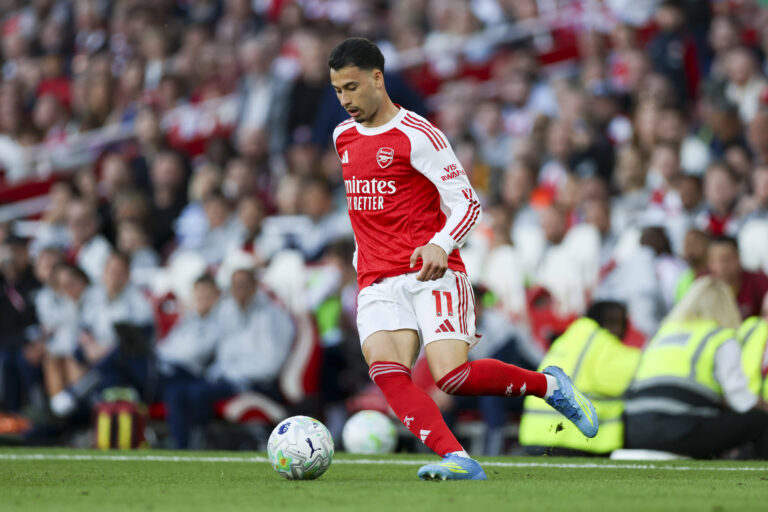 Arsenal v Newcastle United, Premier League Arsenal forward Gabriel Martinelli 11 during the Arsenal v Newcastle United Premier League match at the Emirates Stadium, London, England on 25 April 2026 Credit: Phil Duncan/Every Second Media Editorial use only. All images are copyright Every Second Media Limited. No images may be reproduced without prior permission. All rights reserved. Premier League and Football League images are subject to licensing agreements with Football DataCo Limited. see https://www.football-dataco.com Copyright: xIMAGO/EveryxSecondxMediax ESM-1944-0083 PhilxDuncanx/xEveryxSecondxMediax
2026.04.25 Londyn
pilka nozna , liga angielska
Arsenal Londyn - Newcastle United
Foto IMAGO/PressFocus

!!! POLAND ONLY !!!