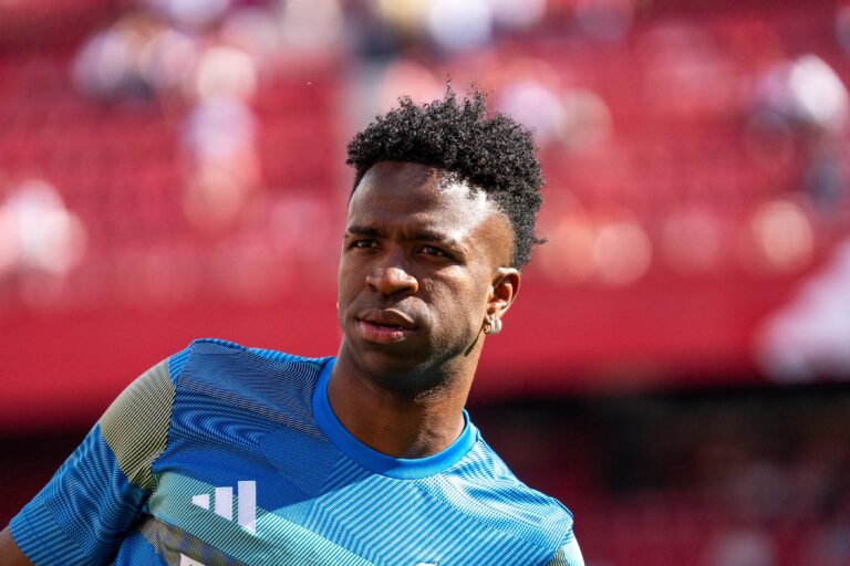 Vinicius Junior (N7) before the La Liga EA Sports match between Sevilla FC and Real Madrid at Estadio Ramon Sanchez Pizjuan on May 17th 2026, in Sevilla, Spain (Photo by Andres Lopez Sheridan / SPP/Sipa USA)
2026.05.17 Sewilla
pilka nozna liga hiszpanska
Sevilla FC - Real Madryt

Foto SPP/SIPA USA/PressFocus

!!! POLAND ONLY !!!