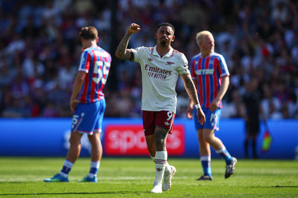 Premier League: Crystal Palace v Arsenal LONDON, UK - 24th May 2026: Gabriel Jesus of Arsenal celebrates scoring his side s first goal during the Premier League match between Crystal Palace FC and Arsenal FC at Selhurst Park London Selhurst Park England United Kingdom Copyright: xCraigxMercerx/xPeakxActionxPhotosx
2026.05.24 Londyn
pilka nozna liga angielska
Crystal Palace - Arsenal Londyn
Foto IMAGO/PressFocus

!!! POLAND ONLY !!!