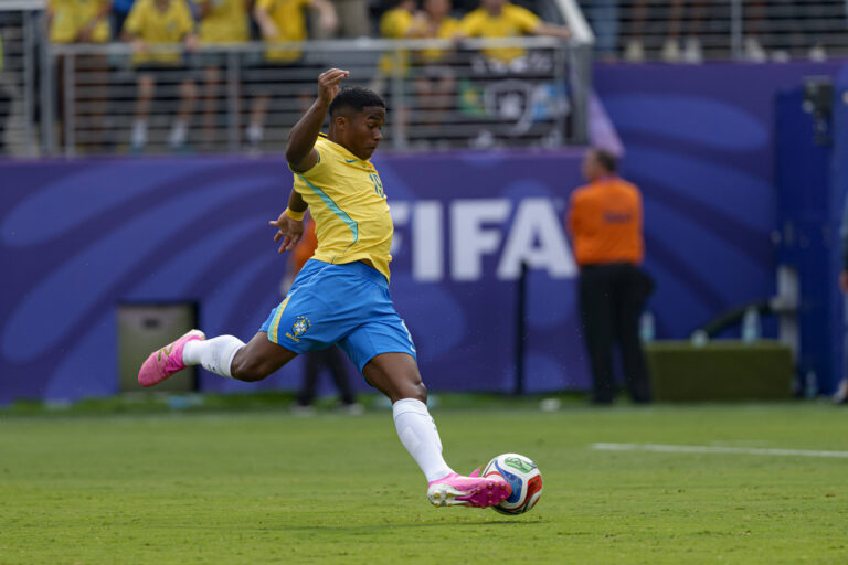 Endrick seen during FIFA World Cup, WM, Weltmeisterschaft, Fussball 2026 Round of 16 game between national teams of Brazil and Norway Edmung Wong/Ball Raw Images Jersey City USA Copyright: xEdmundxWongx edmundwong_brazil_norway_2526_3-6
2026.07.05 East Rutherford
pilka nozna , mistrzostwa swiata , mundial 2026
Brazylia - Norwegia
Foto IMAGO/PressFocus

!!! POLAND ONLY !!!