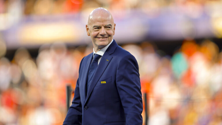 19.07.2026, Fussball Weltmeisterschaft 2026 in den USA, Finale, Spanien - Argentinien, im MetLife Stadium New York/New Jersey East Rutherford, Gianni Infantino FIFA-Präsident lächelt. ***FIFA regulations prohibit any use of photographs as image sequences and/or quasi-video. EDITORIAL USE ONLY*** *** July 19, 2026, 2026 FIFA World Cup in the U.S., Final, Spain vs. Argentina, at MetLife Stadium in East Rutherford, New Jersey, near New York FIFA President Gianni Infantino smiles ***FIFA regulations prohibit any use of photographs as image sequences and/or quasi-video. EDITORIAL USE ONLY***
2026.07.19 East Rutherford
pilka nozna , mistrzostwa swiata , mundial 2026 , final
Hiszpania - Argentyna
Foto IMAGO/PressFocus

!!! POLAND ONLY !!!