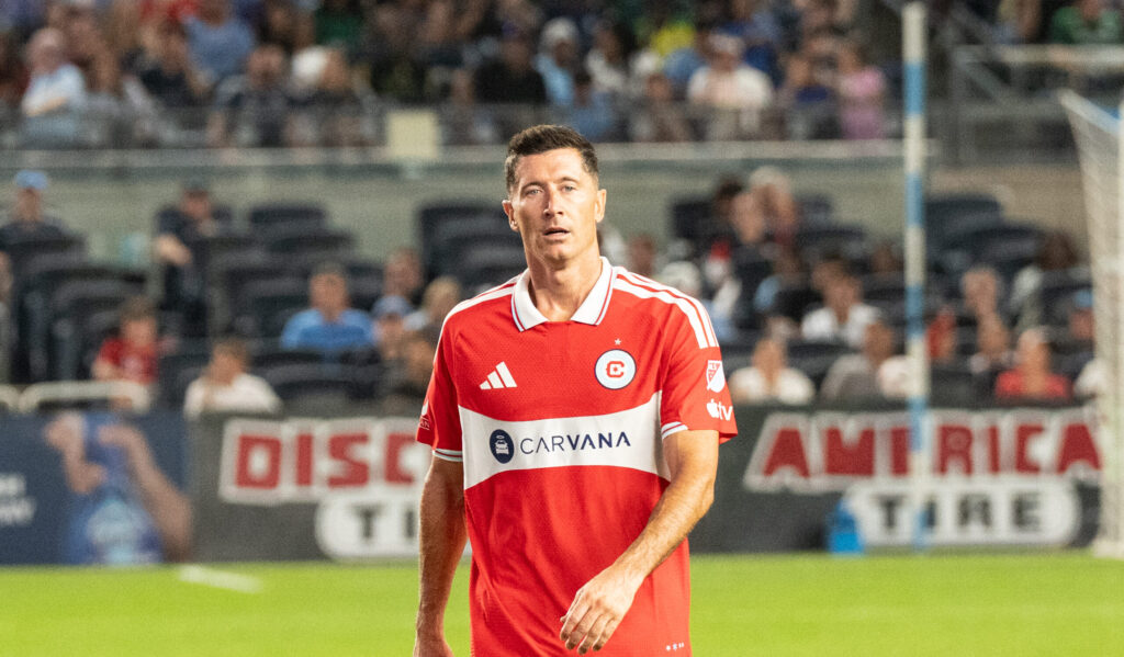 Robert Lewandowski (9) of Chicago Fire FC in action during Regular Season game between NYCFC and Chicago Fire FC at Yankee stadium in New York, NY on July 25, 2026. NYCFC won 3 - 1. (Photo by Lev Radin/Sipa USA)
2026.07.26 Nowy Jork
pilka nozna liga MLS
New York City FC - Chicago Fire
Foto Lev Radin/SIPA USA/PressFocus

!!! POLAND ONLY !!!