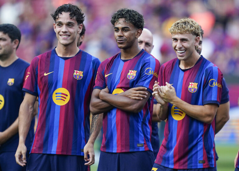 ESP: FC Barcelona, Barca - Al Ahly FC. Joan Gamper Trophy. Fermin Lopez and Lamine Yamal of FC Barcelona during the Joan Gamper Trophy match between FC Barcelona and Al Ahly FC played at Spotify Camp Nou Stadium on 19 Aug 2026 in Barcelona, Spain. kpng Copyright: xSergioxRuizx/xPRESSINPHOTOx PS_2627_BAR_AHL_272
2026.08.19 Barcelona
pilka nozna , sparing mecz towarzyski , trofeum puchar Joana Gampera
FC Barcelona - Al-Ahly Kair
Foto IMAGO/PressFocus

!!! POLAND ONLY !!!
