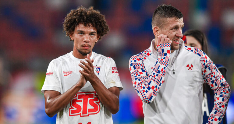 2026.08.20 Zabrze
Pilka nozna Liga Konferencji UEFA Eliminacje Rudna Kwalifikacji Ligi Konferencji  Sezon 2026/2027
Gornik Zabrze - AS Monaco
N/z Janis Antiste, Rafal Janicki
Foto Marcin Bulanda / PressFocus

2026.08.20 Zabrze
Football UEFA Conference League Play-Offs Qualifying Round Season 2026/2027
Gornik Zabrze - AS Monaco
Janis Antiste, Rafal Janicki
Credit: Marcin Bulanda / PressFocus