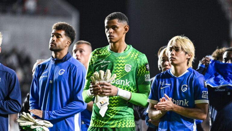 Genk's goalkeeper Lucca Brughmans looks dejected after a soccer match between Royal Antwerp FC and KRC Genk, Saturday 22 August 2026 in Antwerp, on day 3 of the 2026-2027 'Jupiler Pro League' first division of the Belgian championship.
BELGA PHOTO TOM GOYVAERT (Photo by TOM GOYVAERT/Belga/Sipa USA)
2026.08.22 Antwerpia
pilka nozna liga belgijska
Royal Antwerp FC - KRC Genk
Foto Belga/SIPA USA/PressFocus

!!! POLAND ONLY !!!