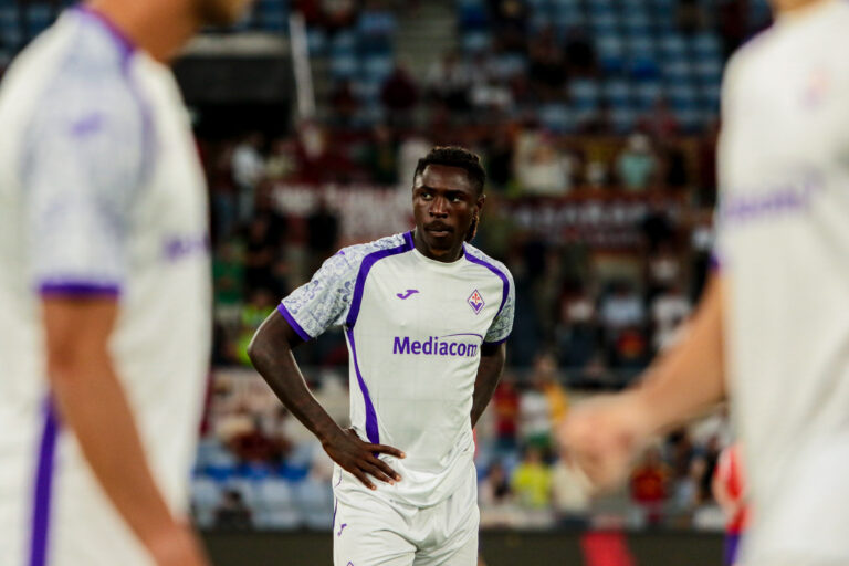 IPA87770693 - Moise Kean of ACF Fiorentina during the AS Roma vs. ACF Fiorentina Italian Serie A soccer match in Rome, Italy, on August 24, 2026 (Photo by Raffaele Conti/IPA Sport/ipa-agency.net/Sipa USA)
2026.08.24 Rzym
pilka nozna liga wloska
AS Roma - ACF Fiorentina
Foto IPA/SIPA USA/PressFocus

!!! POLAND ONLY !!!