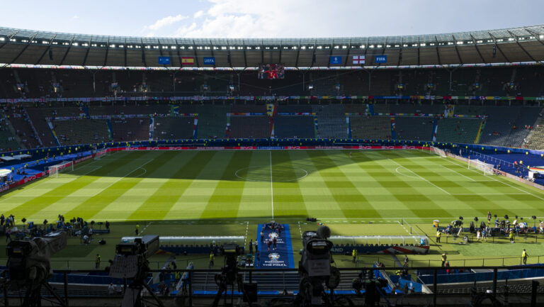 A view of the Olympiastadion before the UEFA EURO 2024 final match between Spain and England at Olympiastadion on July 14, 2024 in Berlin, Germany. (Photo by JustPictures) (Photo by Eurasia Sport Images/Just Pictures/Sipa USA)
2024.07.14 Berlin
Pilka nozna , Mistrzostwa Europy , UEFA EURO 2024
Hiszpania - Anglia
Foto Eurasia Sport Images/Just Pictures/SIPA USA/PressFocus

!!! POLAND ONLY !!!