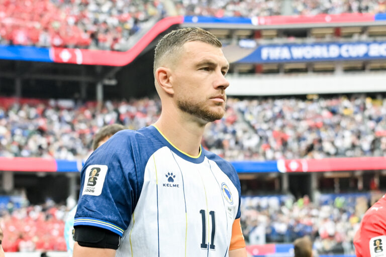 Edin Dzeko of Bosnia and Herzegovina looks on during a FIFA Men’s World Cup 2026 Group Stage football match between Switzerland and Bosnia and Herzegovina at Los Angeles Stadium, in Inglewood on June 18th 2026 (Photo by Nayra Halm/SPP) (Photo by Nayra Halm/SPP/Sipa USA)
2026.06.18 Inglewood 
pilka nozna mistrzostwa swiata
Szwajcaria - Bosnia i Hercegowina

Foto SPP/SIPA USA/PressFocus

!!! POLAND ONLY !!!