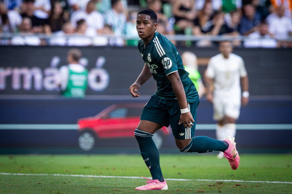 FERENCVAROS - REAL MADRID Endrick Felipe Moreira de Sousa of Real during the FIFA friendly football match between Ferencvaros and Ream Madrid CF at the Ferencvaros stadium Groupama arena. Budapest, Hungary, August 08, 2026. Photo by Branislav Racko Copyright: xx 080A8132
2026.08.08 Budapeszt
pilka nozna mecz towarzyski
Ferencvarosi TC - Real Madryt

Foto IMAGO/PressFocus

!!! POLAND ONLY !!!