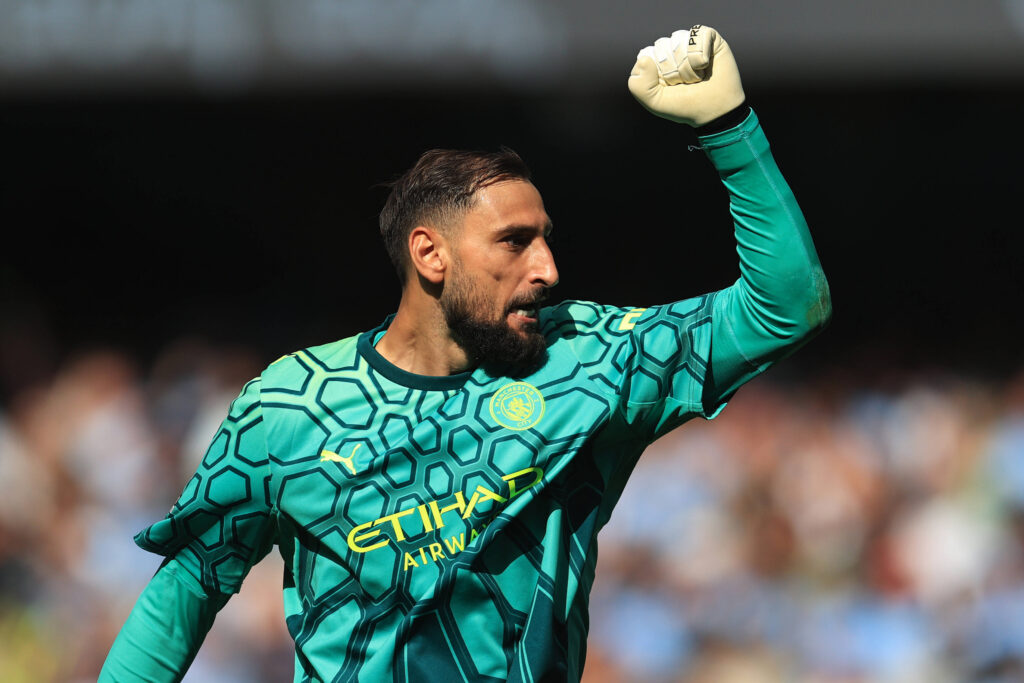 23rd August 2026 Etihad Stadium, Manchester, Lancashire, England Premier League Football, Manchester City versus AFC Bournemouth Manchester City goalkeeper Gianluigi Donnarumma celebrates the equalising goal for 1-1 acted by Marc Guehi after 86 minutes DavidxBlunsden
2026.08.23 Manchester
pilka nozna ,   liga angielska 
Manchester City - AFC Bournemouth
Foto IMAGO/PressFocus

!!! POLAND ONLY !!!