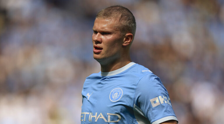 Manchester City v Bournemouth, Premier League Erling Haaland 9 of Manchester City during the Premier League match between Manchester City and Bournemouth at the Etihad Stadium, Manchester, UK on 23 August 2026. Manchester Etihad Stadium Manchester UK Editorial use only DataCo restrictions apply See www.football-dataco.com , Copyright: xConorxMolloyx PSI-24721-0094
2026.08.23 Manchester
pilka nozna ,   liga angielska 
Manchester City - AFC Bournemouth
Foto IMAGO/PressFocus

!!! POLAND ONLY !!!