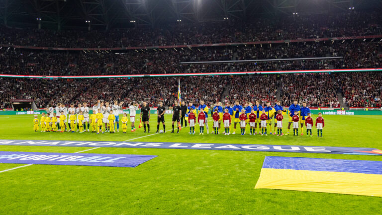 Hungary v Ukraine, UEFA Nations League, Budapest, Hungary Budapest, Hungary. 25th, September 2026. The player of the two teams line up for the UEFA Nations League match between Hungary and Ukraine at the Puskas Arena in Budapest. Hungary, Budapest, Puskas Arena PUBLICATIONxNOTxINxDENxNORxFINxBEL Copyright: xGonzalesxPhoto/BalazsxPopalx
2026.09.25 Budapeszt
pilka nozna , Liga Narodow UEFA
Wegry - Ukraina
Foto IMAGO/PressFocus

!!! POLAND ONLY !!!
