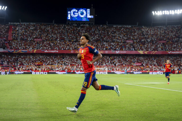 Spain v Croatia - UEFA Nations League 2026/27 Group A3 MD2 SEVILLE, SPAIN - SEPTEMBER 29: Lamine Yamal of Spain celebrates his goal during the UEFA Nations League 2026/27 group phase match between Spain and Croatia at Estadio Ramon Sanchez Pizjuan on September 29, 2026 in Seville, Spain. Seville Estadio Ramon Sanchez Pizjuan Seville Spain Copyright: xAlbertoxGardinx AGardin_20260929_Foot_Spa_Cro_0197
2026.09.29 Sewilla
pilka nozna liga narodow UEFA
Hiszpania - Chorwacja
Foto IMAGO/PressFocus

!!! POLAND ONLY !!!