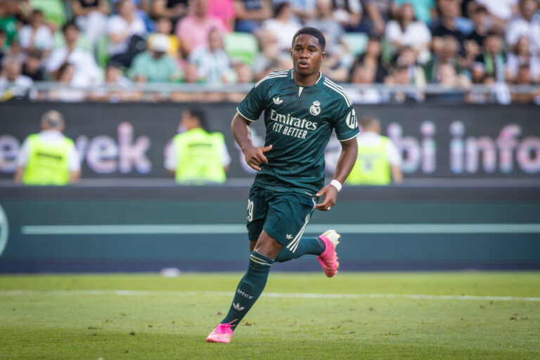 FERENCVAROS - REAL MADRID Endrick Felipe Moreira de Sousa of Real during the FIFA friendly football match between Ferencvaros and Ream Madrid CF at the Ferencvaros stadium Groupama arena. Budapest, Hungary, August 08, 2026. Photo by Branislav Racko Copyright: xx 080A8141
2026.08.08 Budapeszt
pilka nozna mecz towarzyski
Ferencvarosi TC - Real Madryt
Foto IMAGO/PressFocus

!!! POLAND ONLY !!!