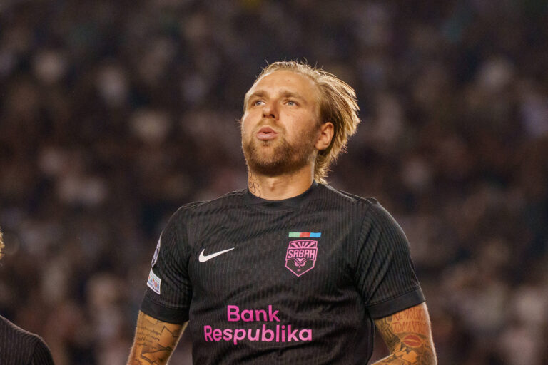 Tymoteusz Puchacz seen during UEFA Champions League 26 27 4th qualifying round 2ed leg match between teams of Sabah FK and Hapoel Beer Sheva Lukasz Germaniuk Ball Raw Images Baku Tofiq Bahramov Stadium Azerbaijan Copyright: xLukaszxGermaniukx 250825WSZ-224
2026.08.25 Baku
pilka nozna , Liga Mistrzow
Sabah Baku - Hapoel Beer Szewa
Foto IMAGO/PressFocus

!!! POLAND ONLY !!!