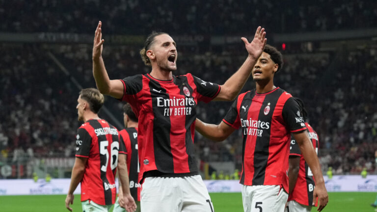AC Milan's Adrien Rabiot , AC Milan's Luka Modric celebrates after scoring 2-0 during the Serie A soccer match between Ac Milan and Lecce at San Siro Stadium in Milan , Italy - September 20 , 2026. Sport - Soccer (Photo by Spada/LaPresse/Sipa USA)
2026.09.20 Mediolan
pilka nozna liga wloska
AC Milan - US Lecce
Foto LaPresse/SIPA USA/PressFocus

!!! POLAND ONLY !!!