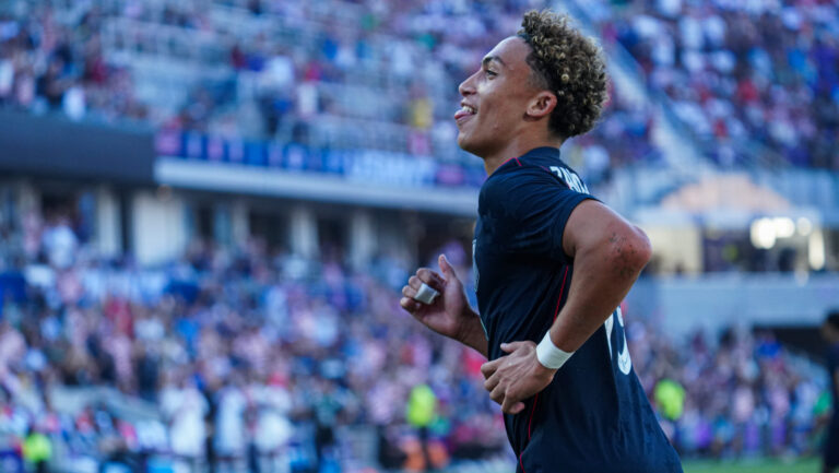 Orlando, Florida, USA, September 26, 2026,USA player Julian Hall
 #19 celebrate goal at Inter.Co Stadium.  (Photo by Marty Jean-Louis/Sipa USA)
2026.09.26 Orlando
pilka nozna miedzynarodowy mecz towarzyski
Stany Zjednoczone - Peru
Foto Marty Jean-Louis/SIPA USA/PressFocus

!!! POLAND ONLY !!!