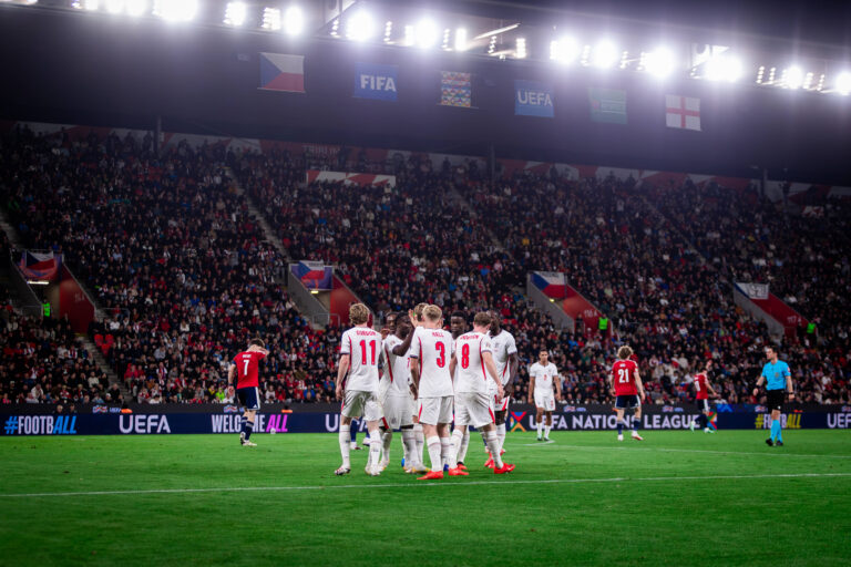 CZECHIA - ENGLAND Harry Kane of England and Bayern Munich celebrates a goal with his teammates during UEFA Nations League - League A - Group A3 - Matchday 2 - football match between Czechia and England. Fortuna Arena, Eden, Stadion, Prague, Czechia September 29, 2026. Photo by Branislav Racko Copyright: xx _BRR0045
2026.09.29 Praga
pilka nozna liga narodow UEFA
Czechy - Anglia
Foto IMAGO/PressFocus

!!! POLAND ONLY !!!