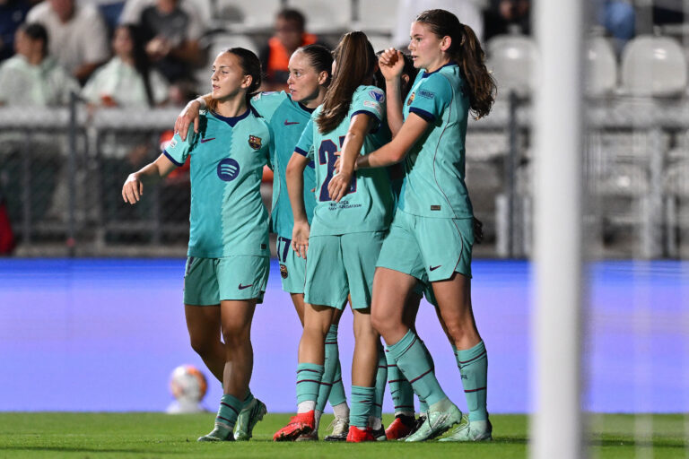 IPA89157769 - Ewa Pajor of F.C. Barcelona celebrates after scoring the goal that made the score 0-6 during Matchday 2 of the 2026/27 UEFA Women's Champions League group stage, a soccer match between A.S. Roma and F.C. Barcelona at the Tre Fontane Stadium on September 30, 2026, in Rome, Italy. (Photo by Domenico Cippitelli/IPA Sport/ipa-agency.net/Sipa USA)
2026.09.30 Rzym
pilka nozna kobiet , Liga Mistrzyn
AS Roma - FC Barcelona
Foto IPA/SIPA USA/PressFocus

!!! POLAND ONLY !!!