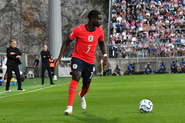 RIJEKA, CROATIA - OCTOBER 03:  Bukayo Saka of England in action during the UEFA Nations League, League A Group A3, match between Croatia and England at Stadion Rujevica, Rijeka on October 03, 2026 in Rijeka, Croatia. (Photo by Natasa Kupljenik/Sports Press Photo). (Photo by Natasa Kupljenik / SPP/Sipa USA)
2026.10.03 Rijeka
pilka nozna liga narodow liga A  grupa A3
Chorwacja - Anglia
Foto SPP/SIPA USA/PressFocus

!!! POLAND ONLY !!!