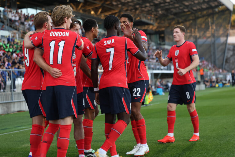Rijeka, Croatia, 3rd October 2026. UEFA Nations League. Matchday 3, Group A3. Croatia v England at Rujevica, Rijeka. English players celebrating goal. Croatia v England, UEFA Nations League. PUBLICATIONxNOTxINxCRO
2026.10.03 Rijeka
pilka nozna liga narodow liga A  grupa A3
Chorwacja - Anglia
Foto IMAGO/PressFocus

!!! POLAND ONLY !!!