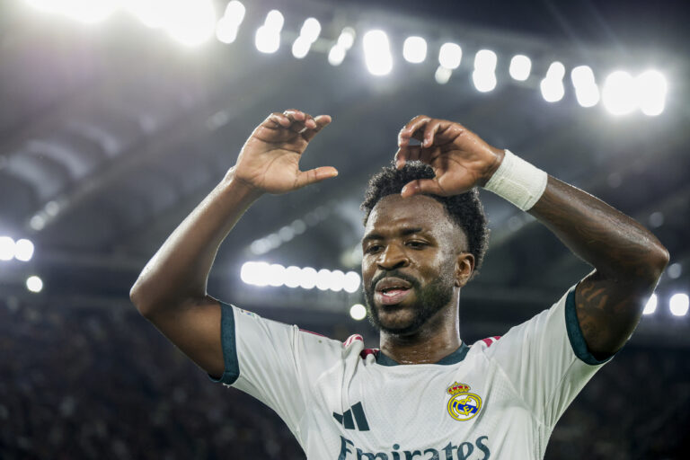 IPA89719988 - Real Madrid's Brazilian forward Vinicius Junior looks dejected during the UEFA Champions League match between AS Roma and Real Madrid at the Olimpico Stadium on October 14, 2026, in Rome, Italy. (Photo by Antonio Balasco/IPA Sport/ipa-agency.net/Sipa USA)
2026.10.14 Rzym
pilka nozna Liga Mistrzow
AS Roma - Real Madryt
Foto IPA/SIPA USA/PressFocus

!!! POLAND ONLY !!!