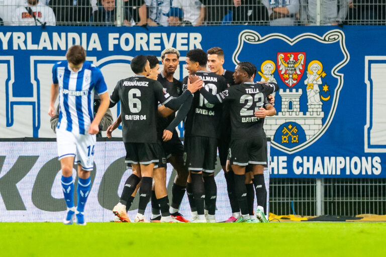 2026.10.15 Poznan
pilka nozna UEFA Liga Europy sezon 2026/2027
Lech Poznan - Bayer 04 Leverkusen
N/z Patrik Schick Equi Fernandez Nathan Tella celebration cieszynka gol bramka
Foto Gleb Soboliev / PressFocus

2026.10.15 Poznan
Football - UEFA Europa League season 2026/2027
Lech Poznan - Bayer 04 Leverkusen
Patrik Schick Equi Fernandez Nathan Tella celebration cieszynka gol bramka
Credit: Gleb Soboliev / PressFocus