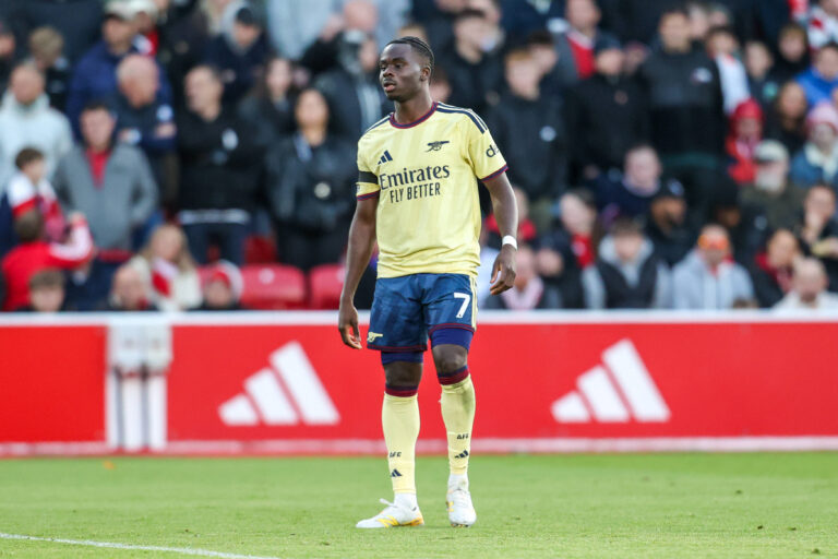 Nottingham Forest v Arsenal, Premier League Bukayo Saka of Arsenal during the Nottingham Forest v Arsenal Premier League match at the City Ground, West Bridgford, England on 18 October 2026 Credit: Richard Bierton/Every Second Media Editorial use only. All images are copyright Every Second Media Limited. No images may be reproduced without prior permission. All rights reserved. Premier League and Football League images are subject to licensing agreements with Football DataCo Limited. see https://www.football-dataco.com Copyright: xIMAGO/EveryxSecondxMediax ESM-2229-0071 RichardxBiertonx/xEveryxSecondxMediax
2026.10.18 Nottingham
pilka nozna , liga angielska
Nottingham Forest - Arsenal Londyn
Foto IMAGO/PressFocus

!!! POLAND ONLY !!!