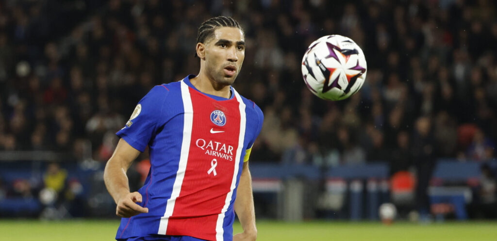 IPA90227468 - Achraf Hakimi #2 of PSG during the French championship Ligue 1 football match between Paris Saint-Germain (PSG) and Olympique Lyonnais (OL, Lyon) on October 26, 2026 at Parc des Princes stadium in Paris, France (Photo by Jean Catuffe/DPPI/IPA Sport 2/ipa-agency.net/Sipa USA)
2026.10.26 Paryz
pilka nozna liga francuska
PSG - Olympique Lyon

Foto IPA/SIPA USA/PressFocus

!!! POLAND ONLY !!!